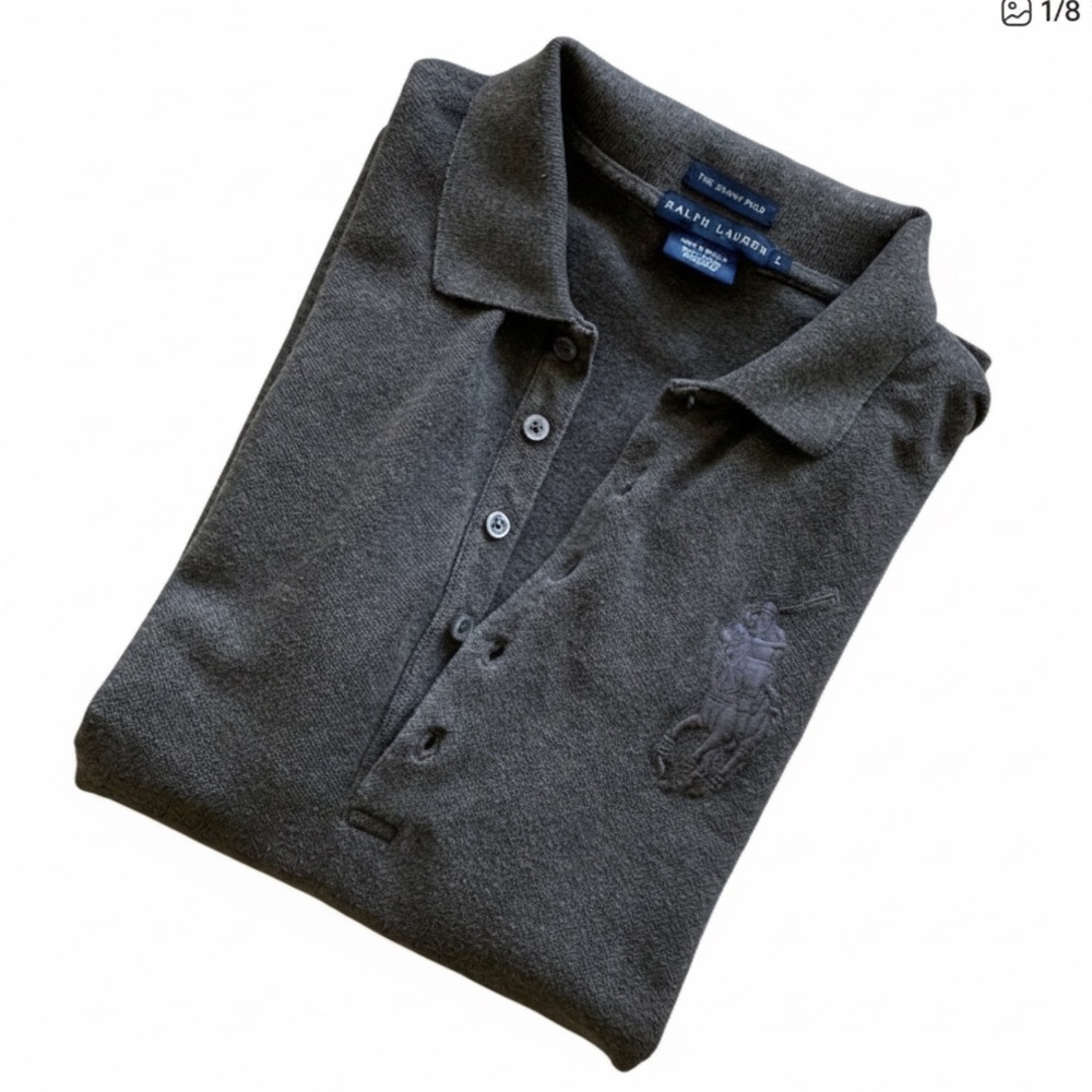 RALPH LAUREN Skinny Polo Five-Button Large Polo Pony Logo